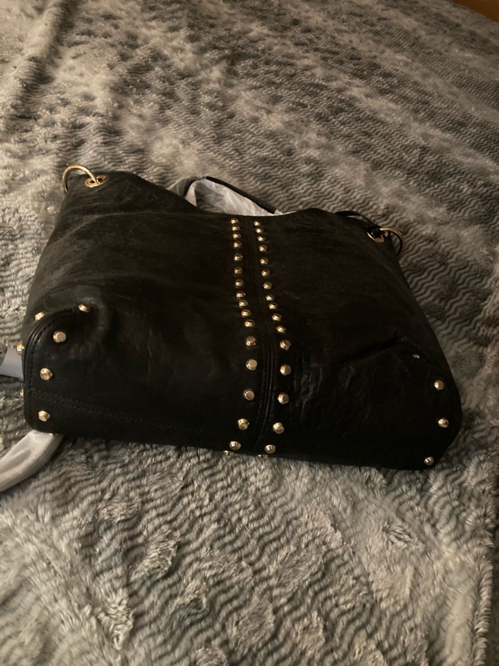 Michael Kors Black Uptown Astor Tote with Gold Stud Accents - Picture 2 of 11